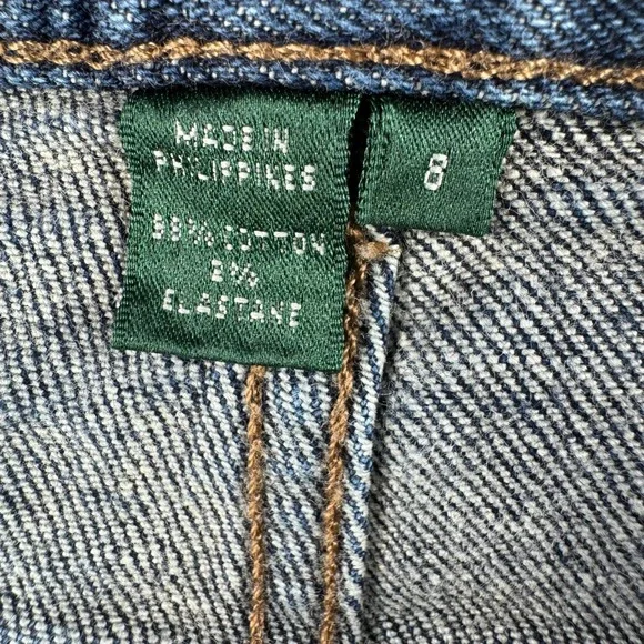 Lauren Ralph Lauren Jeans Women 8 Blue Wash Denim‎ Straight Leg Y2K Fade - Picture 8 of 13